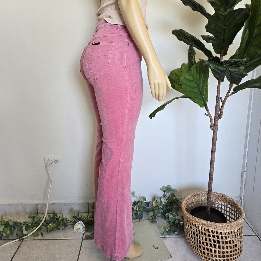 ROLLA'S Eastcoast Flare High Rise Pants Women's Pink Color Size 26 Free People - Picture 5 of 12
